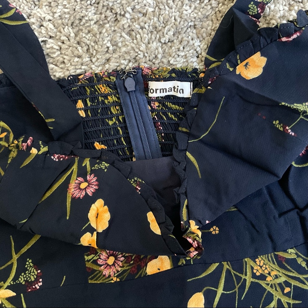 Reformation Navy and Yellow Floral Midi Dress - Picture 9 of 13